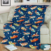 Pattern Airplane Print Blanket-grizzshop