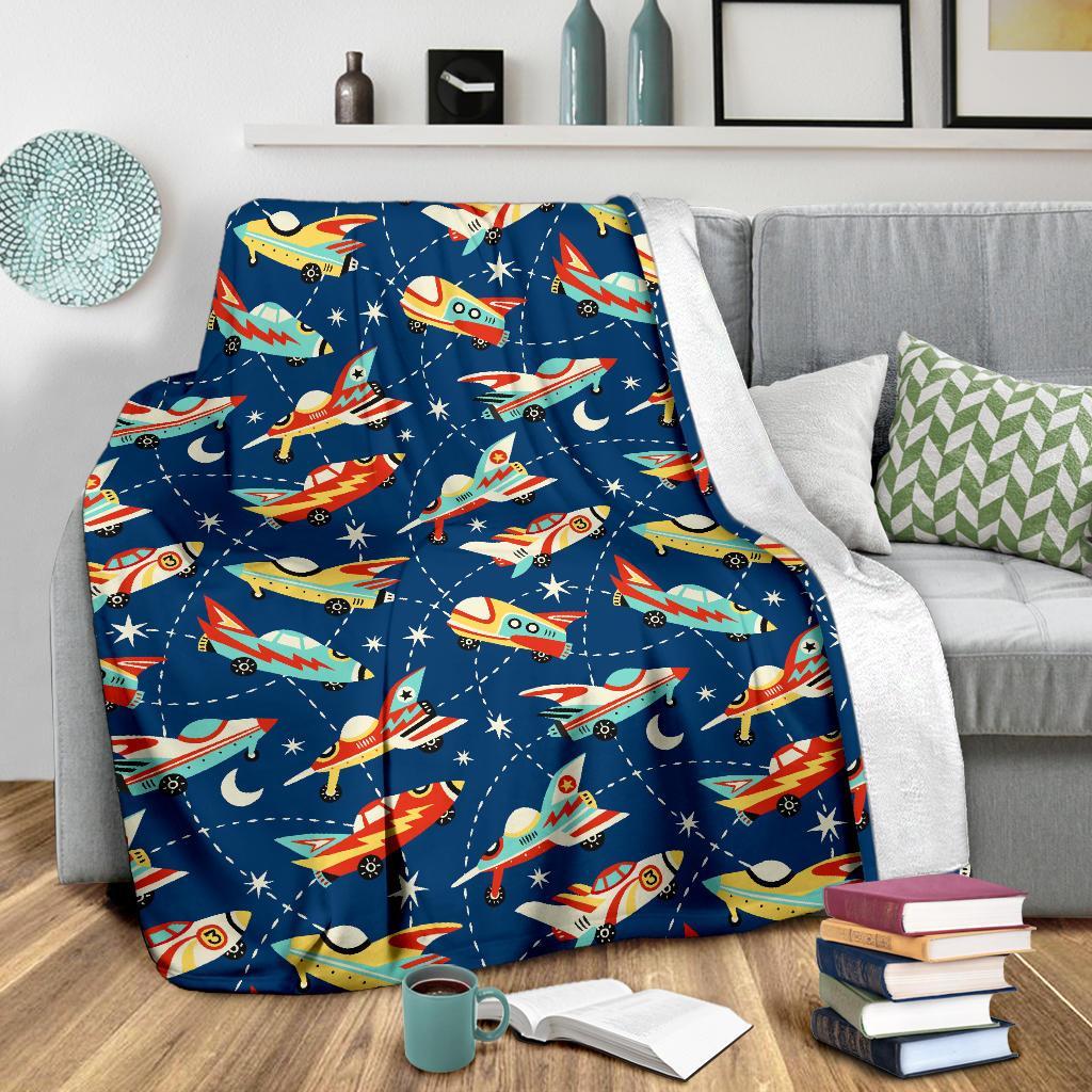 Pattern Airplane Print Blanket-grizzshop