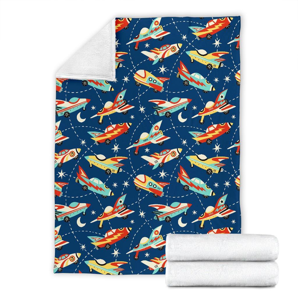 Pattern Airplane Print Blanket-grizzshop