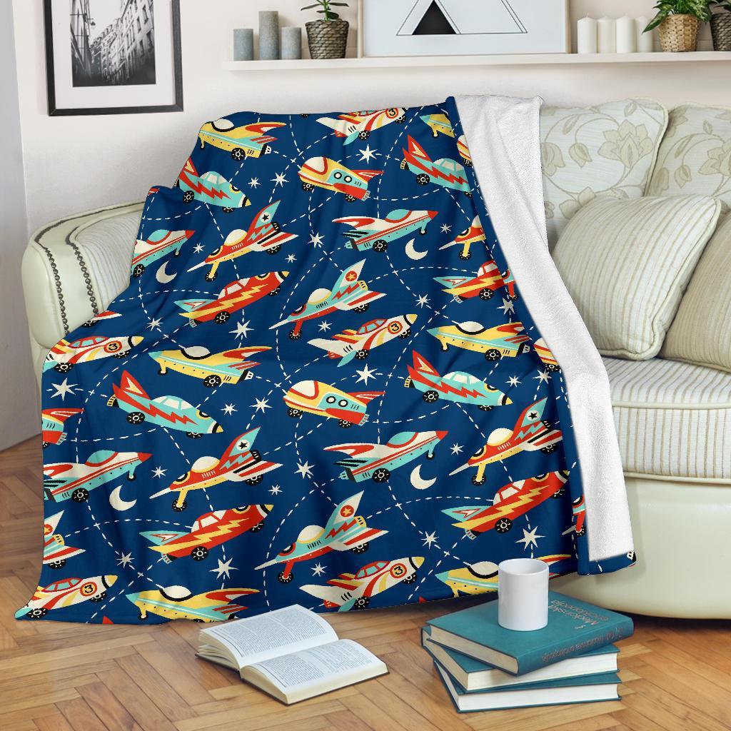 Pattern Airplane Print Blanket-grizzshop