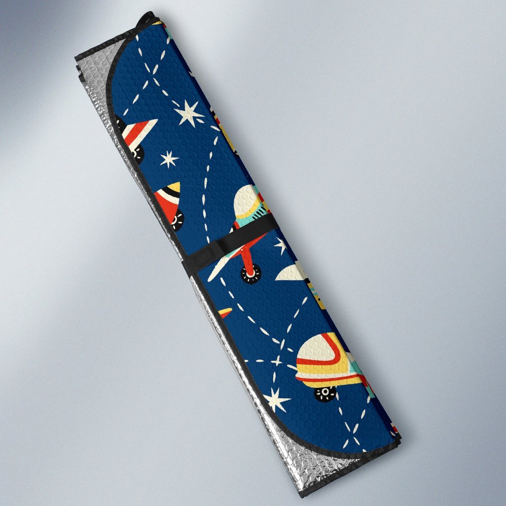 Pattern Airplane Print Car Sun Shade-grizzshop