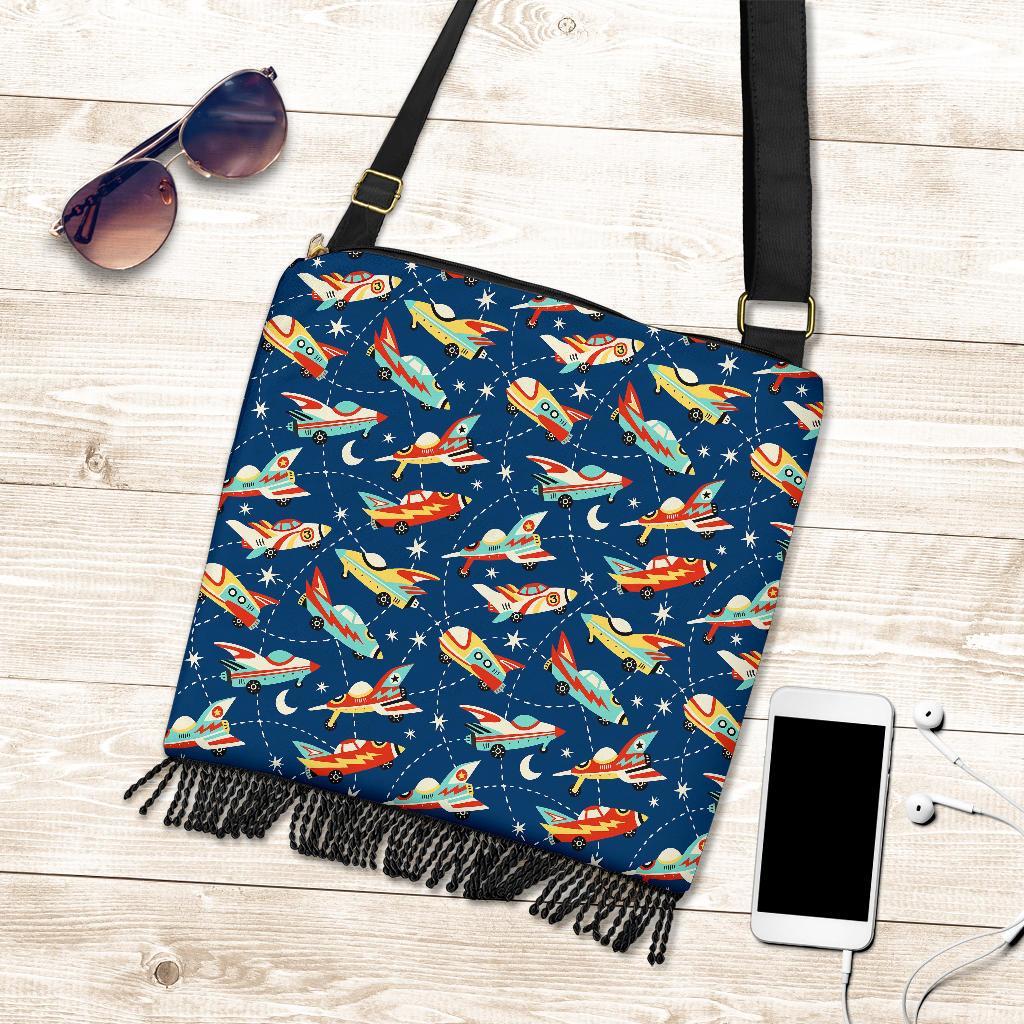 Pattern Airplane Print Crossbody bags-grizzshop