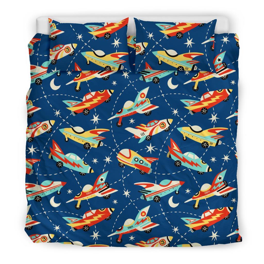 Pattern Airplane Print Duvet Cover Bedding Set-grizzshop