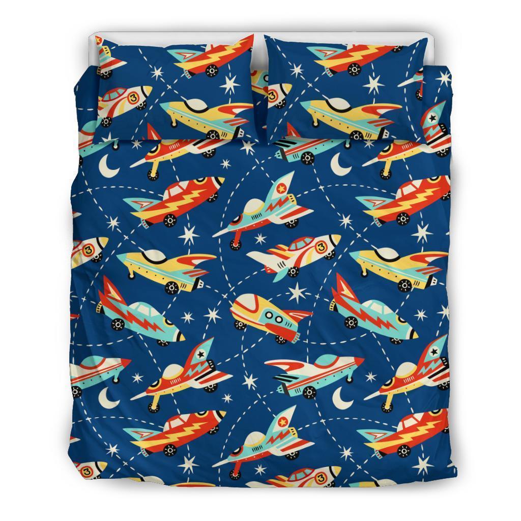 Pattern Airplane Print Duvet Cover Bedding Set-grizzshop