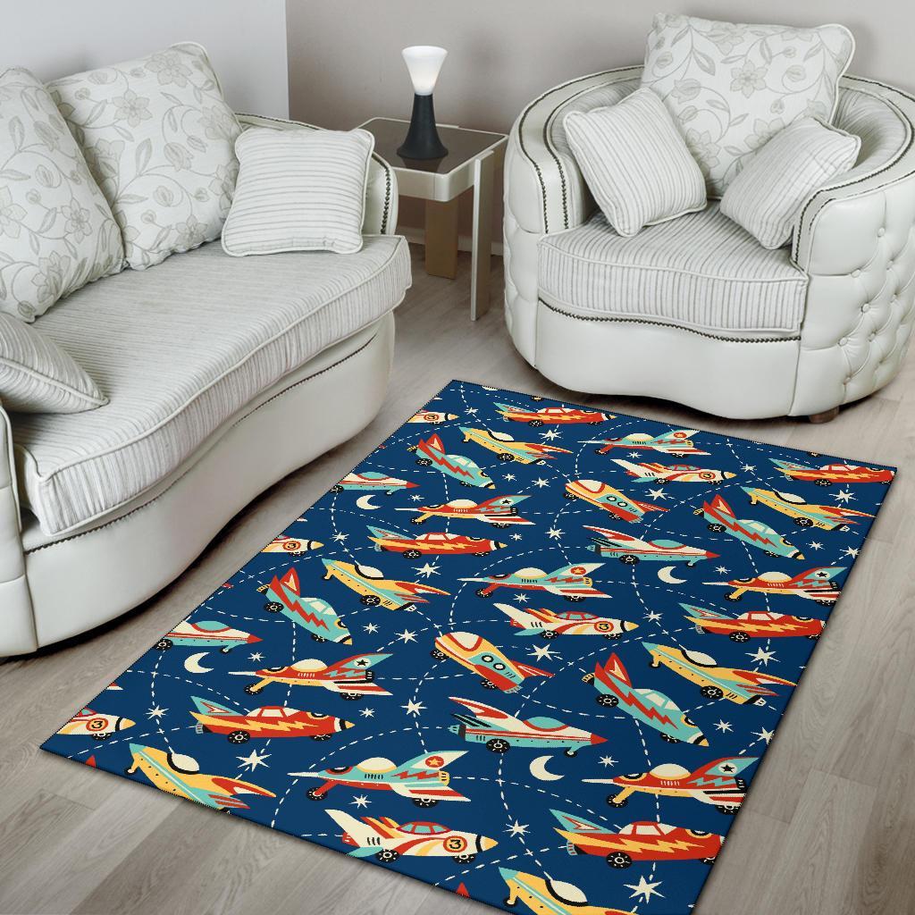 Pattern Airplane Print Floor Mat-grizzshop