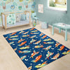 Pattern Airplane Print Floor Mat-grizzshop