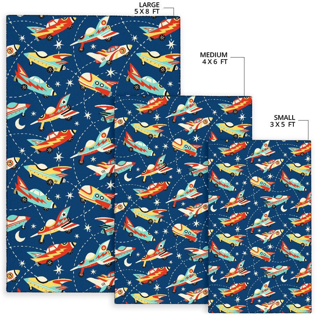 Pattern Airplane Print Floor Mat-grizzshop