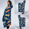 Load image into Gallery viewer, Pattern Airplane Print Hooded Blanket-grizzshop