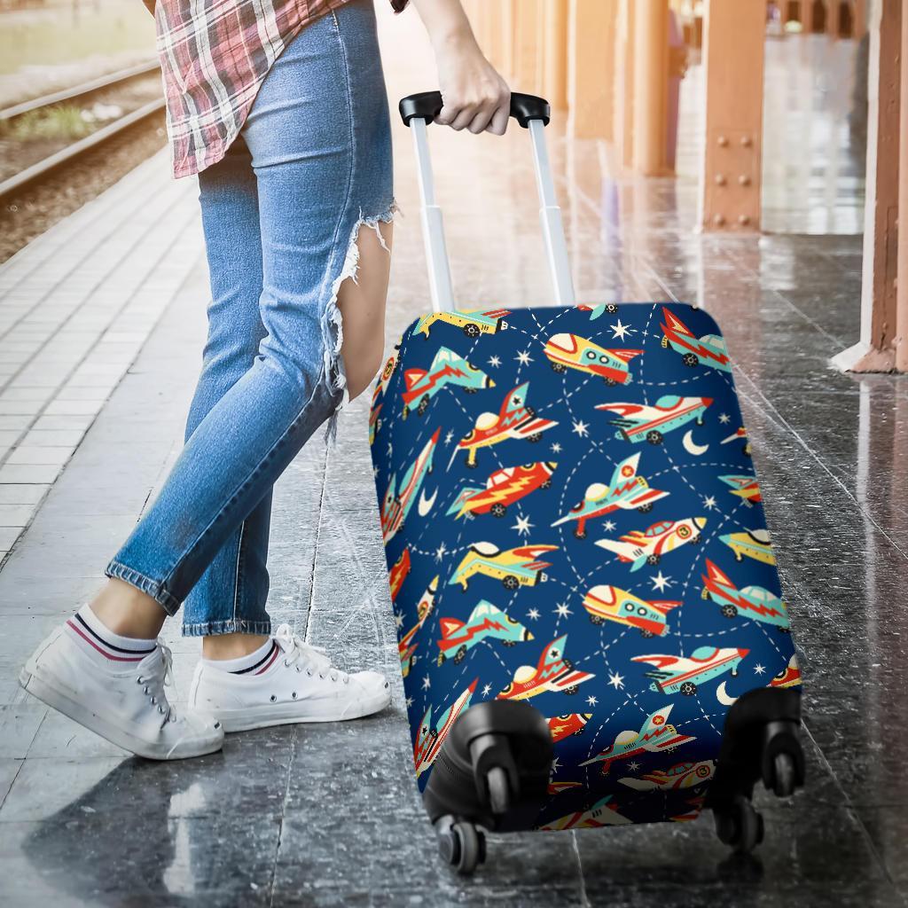 Pattern Airplane Print Luggage Cover Protector-grizzshop