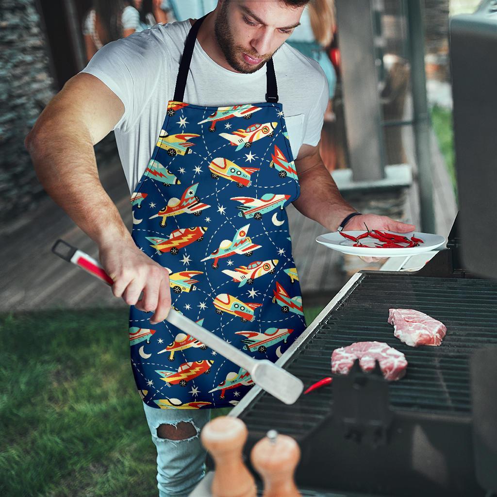 Pattern Airplane Print Men's Apron-grizzshop