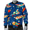 Pattern Airplane Print Men's Bomber Jacket-grizzshop