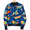 Pattern Airplane Print Men's Bomber Jacket-grizzshop