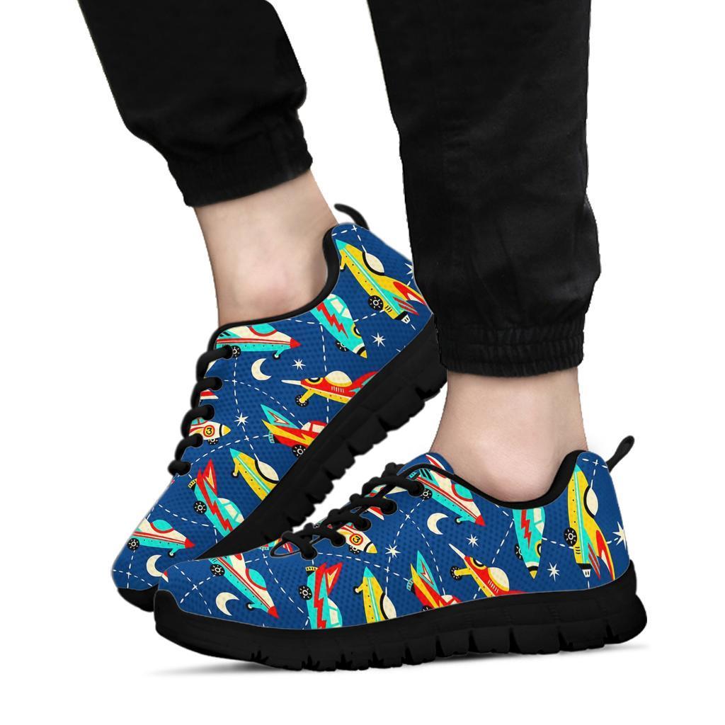 Pattern Airplane Print Sneaker Shoes For Men Women-grizzshop