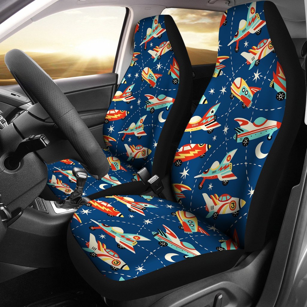 Pattern Airplane Print Universal Fit Car Seat Covers-grizzshop