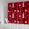 Pattern Champagne Print Bathroom Shower Curtain-grizzshop