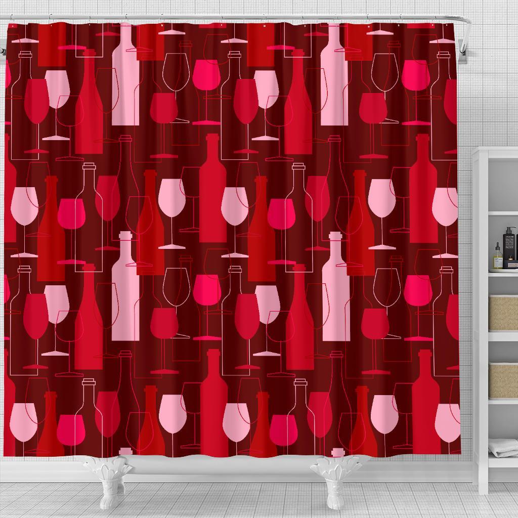 Pattern Champagne Print Bathroom Shower Curtain-grizzshop