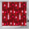 Pattern Champagne Print Bathroom Shower Curtain-grizzshop