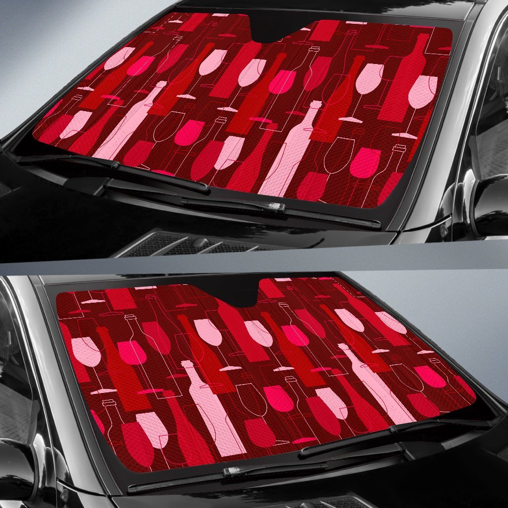 Pattern Champagne Print Car Sun Shade-grizzshop