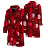 Pattern Champagne Print Men Long Robe-grizzshop