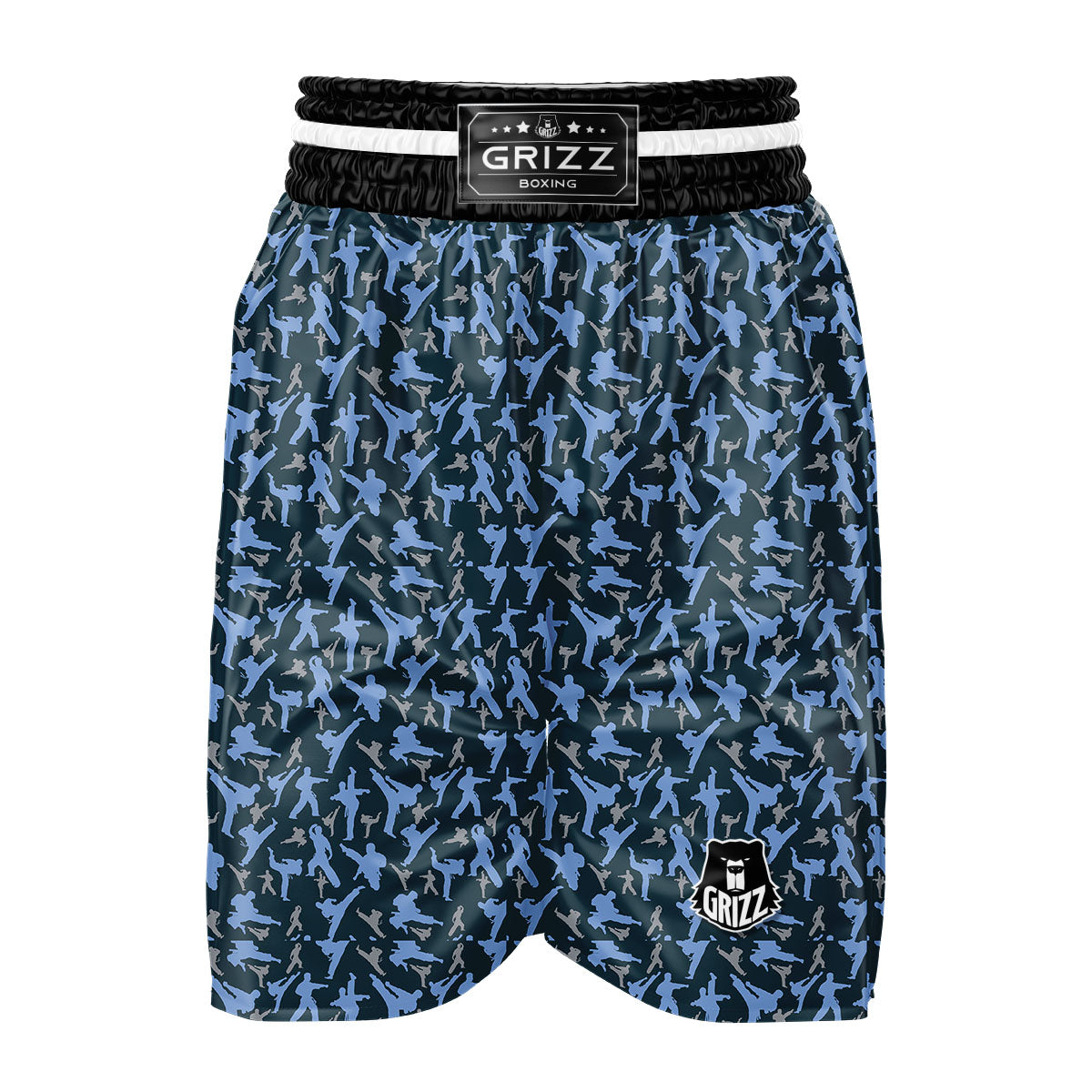 Pattern Karate Print Boxing Shorts-grizzshop