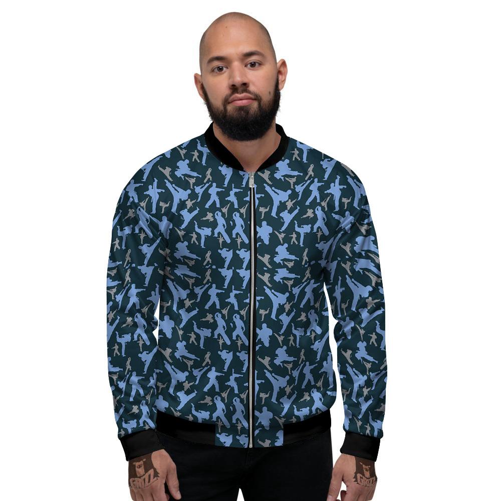 Pattern Karate Print Men's Bomber Jacket-grizzshop