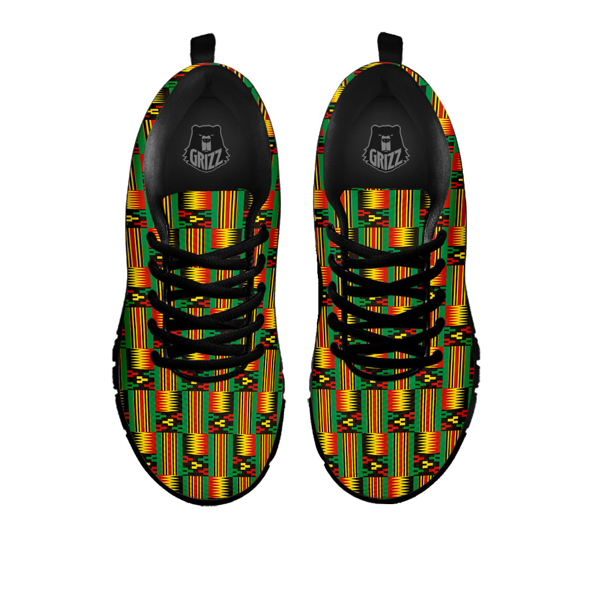 Pattern Kente Print Black Sneaker-grizzshop