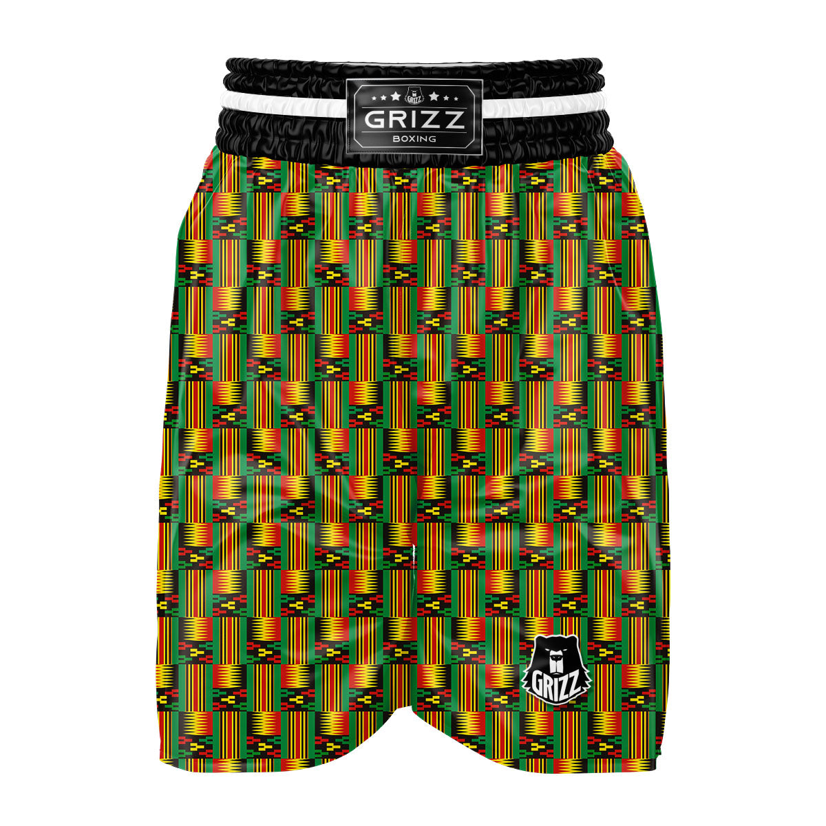 Pattern Kente Print Boxing Shorts-grizzshop