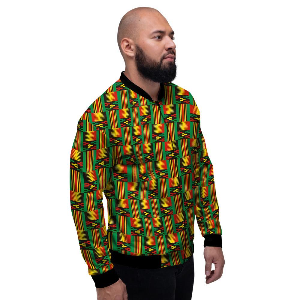 Pattern Kente Print Men's Bomber Jacket-grizzshop