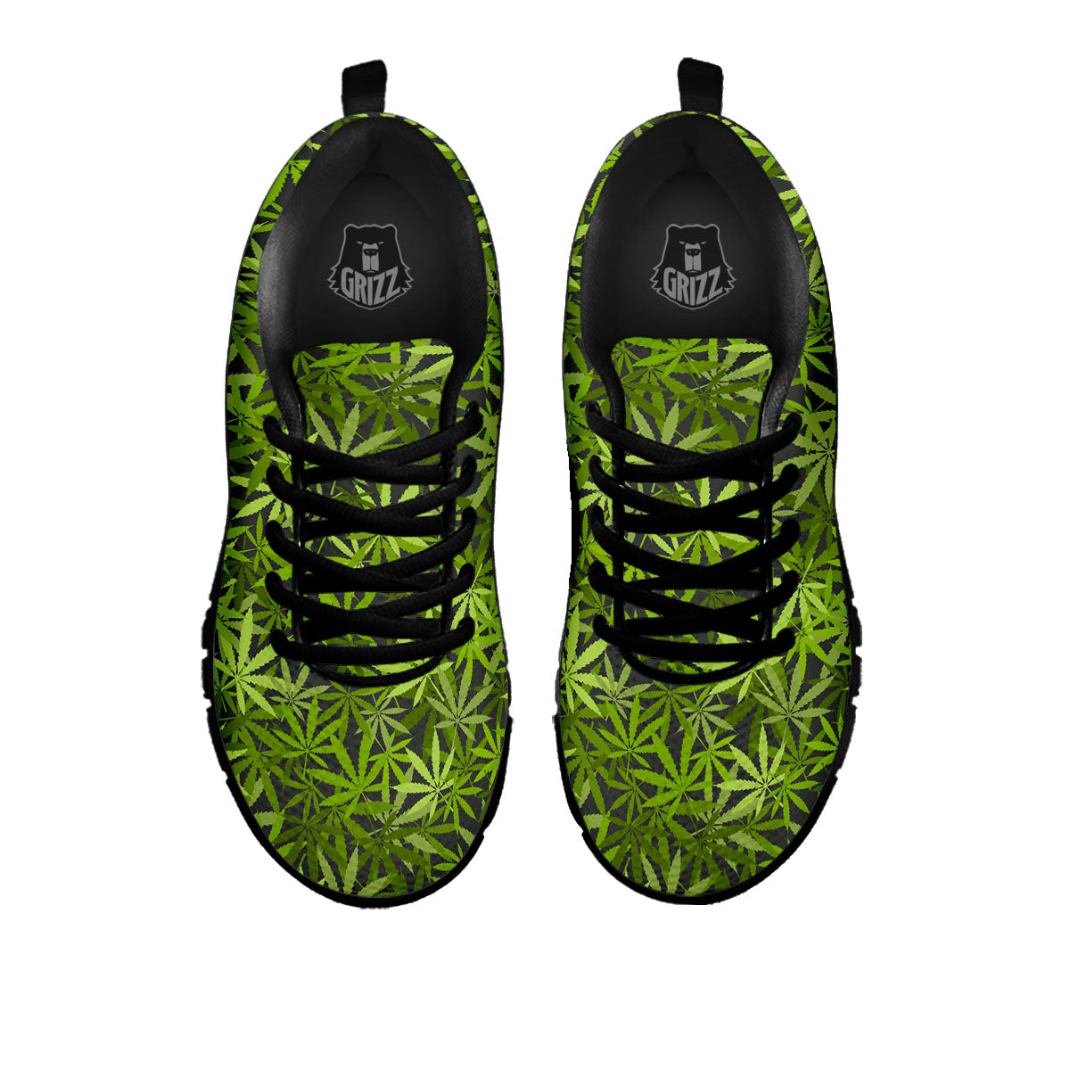 Pattern Leaf Marijuana Print Black Sneaker-grizzshop