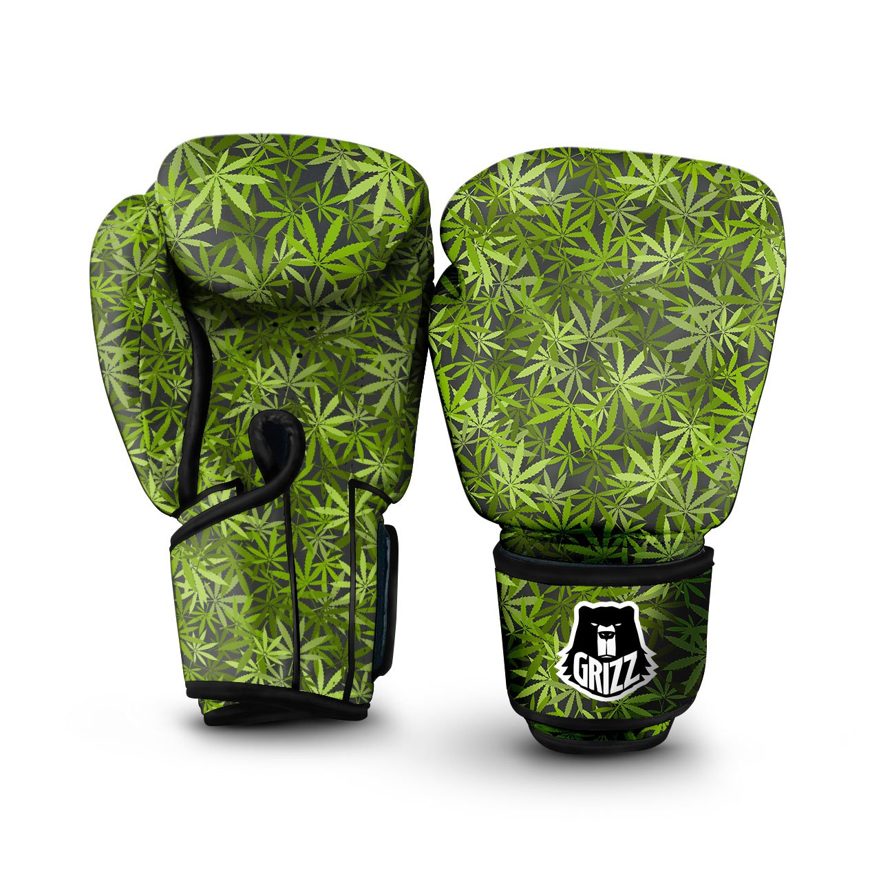Pattern Leaf Marijuana Print Boxing Gloves-grizzshop