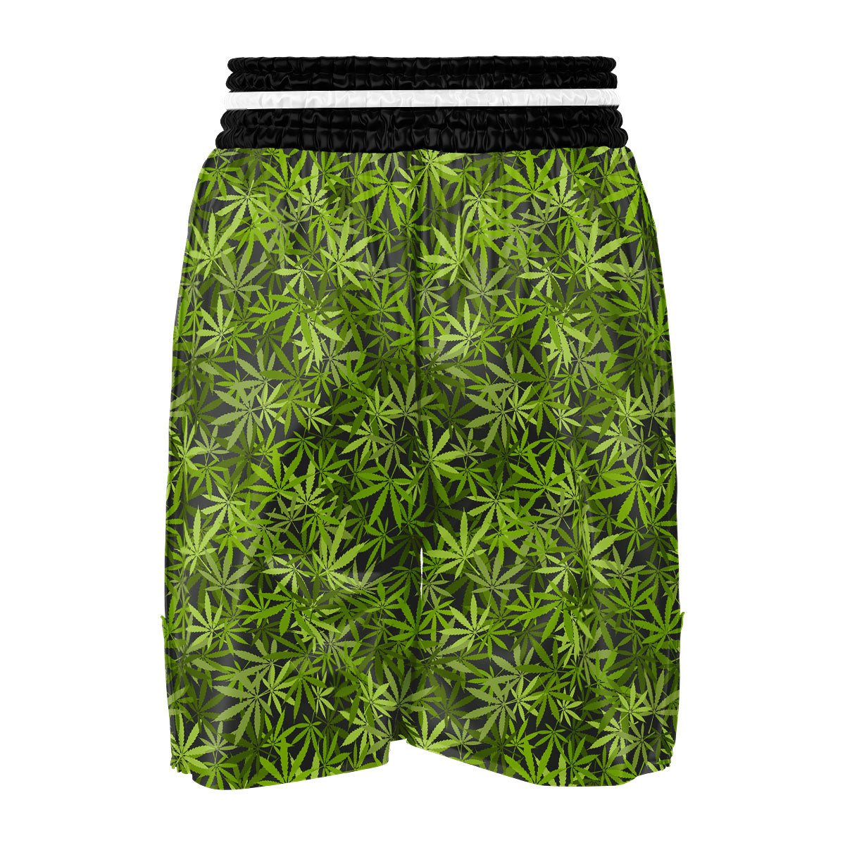 Pattern Leaf Marijuana Print Boxing Shorts-grizzshop