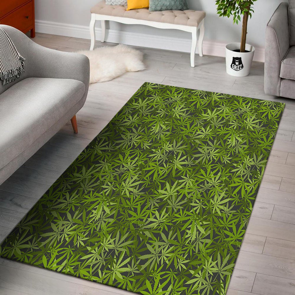 Pattern Leaf Marijuana Print Floor Mat-grizzshop