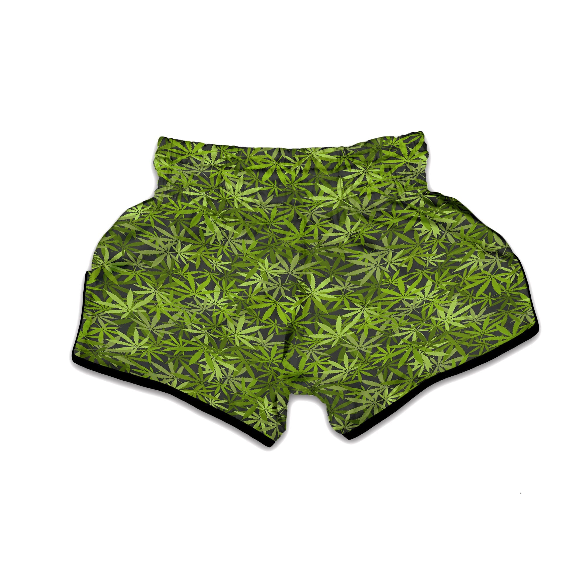 Marijuana Pot Leaf Print Boy Booty Shorts Adult Large Mtcoffinz