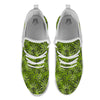 Pattern Leaf Marijuana Print White Athletic Shoes-grizzshop