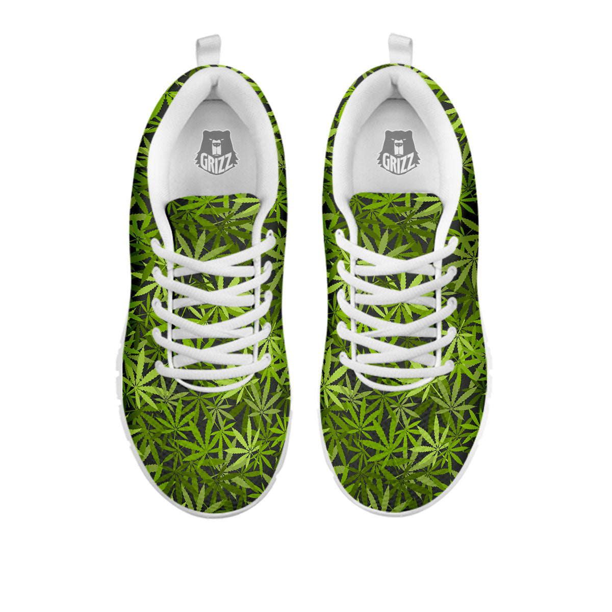 Pattern Leaf Marijuana Print White Sneaker-grizzshop