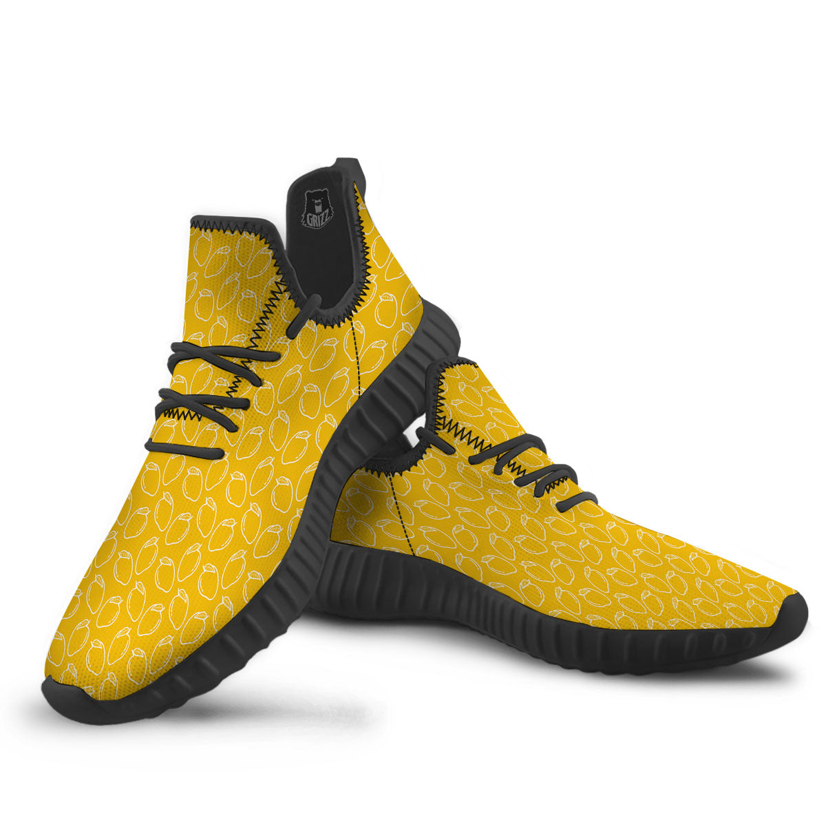 Pattern Mango Print Black Walking Shoes-grizzshop