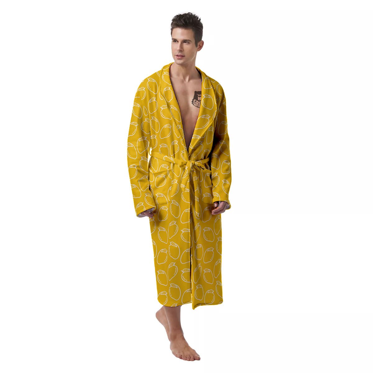 Pattern Mango Print Men's Robe-grizzshop
