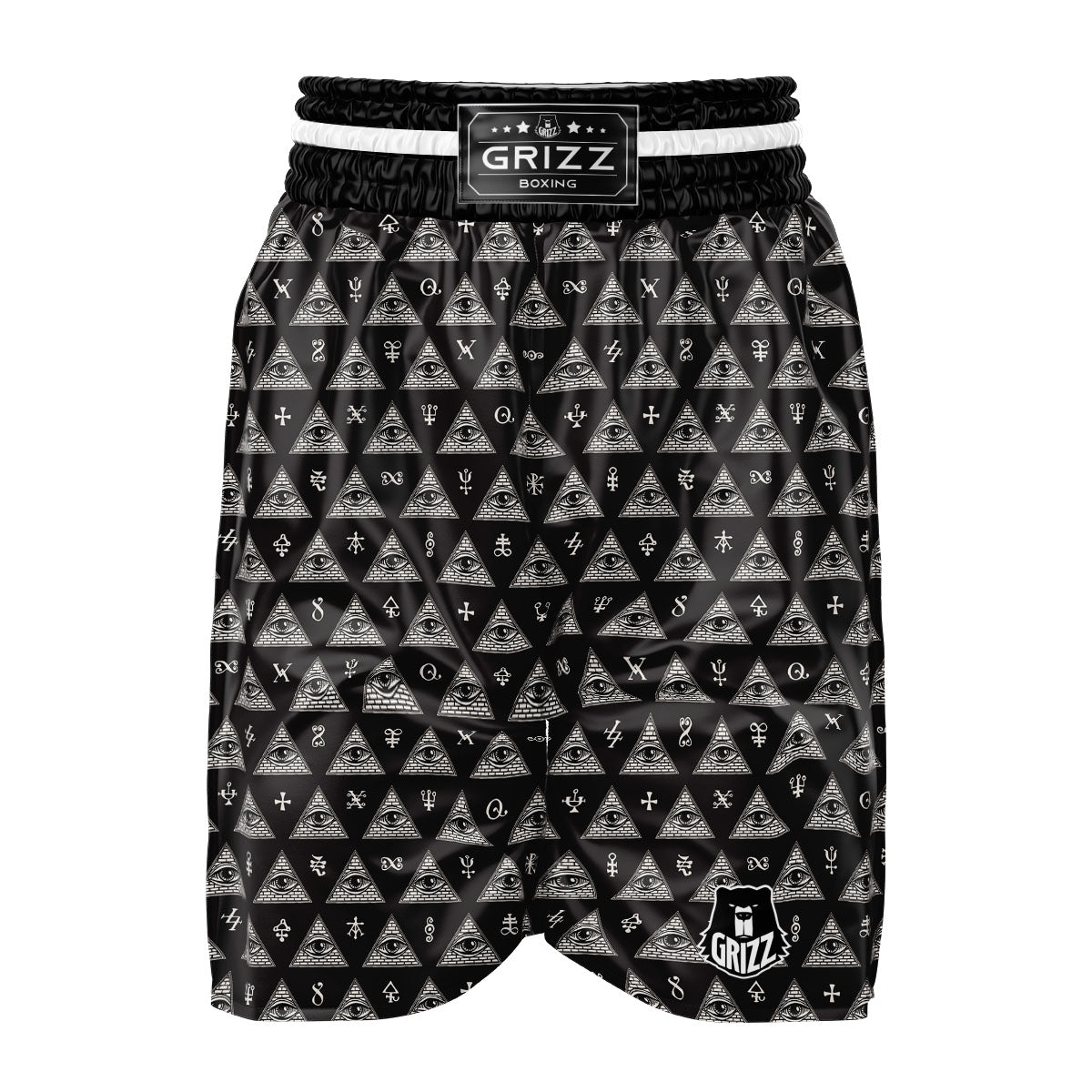 Pattern Masonic Eye Print Boxing Shorts-grizzshop