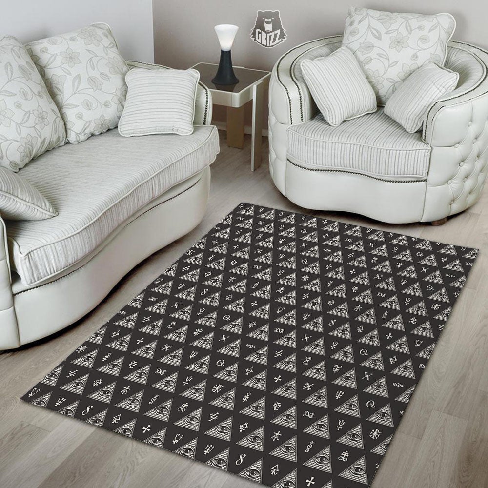 Pattern Masonic Eye Print Floor Mat-grizzshop