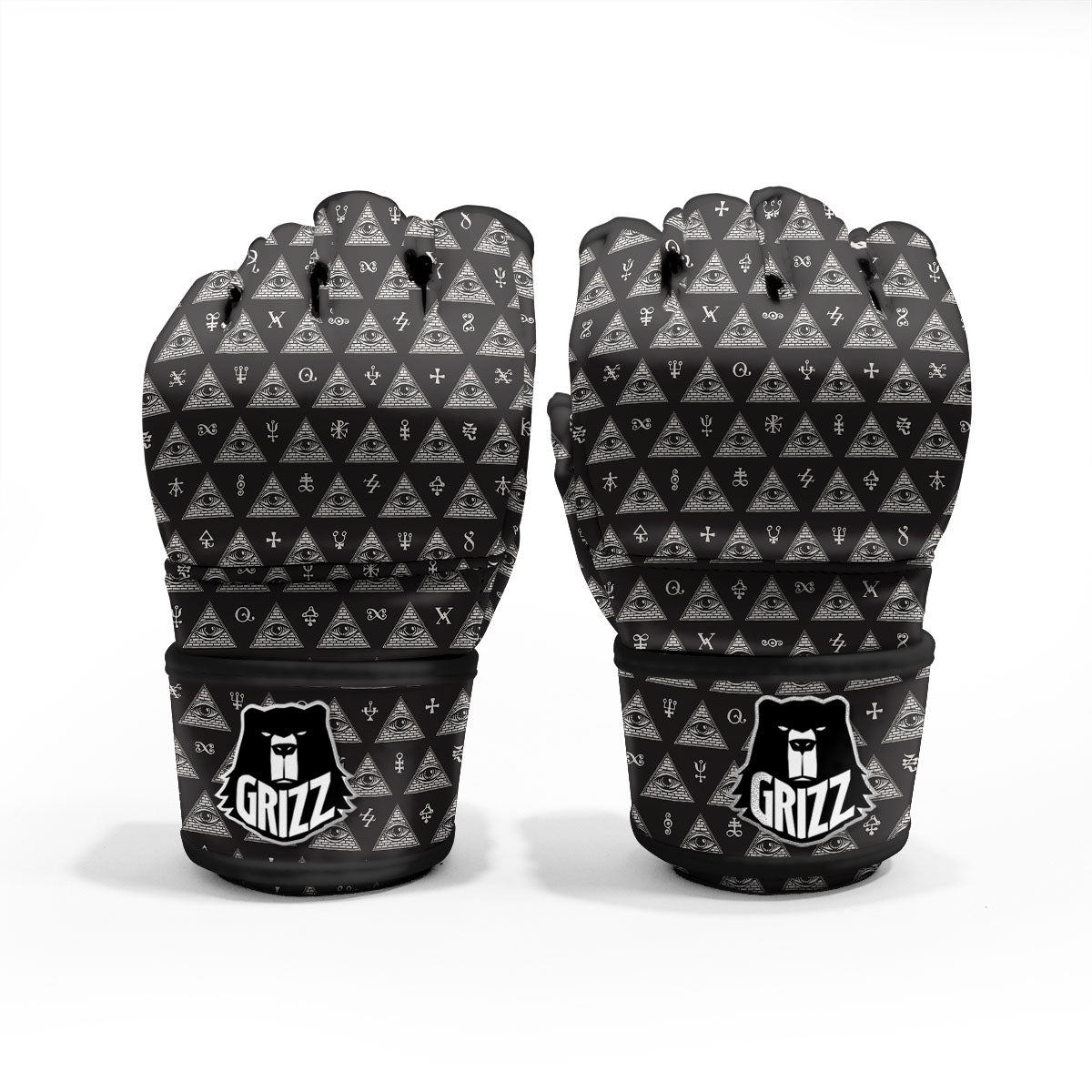 Pattern Masonic Eye Print MMA Gloves-grizzshop