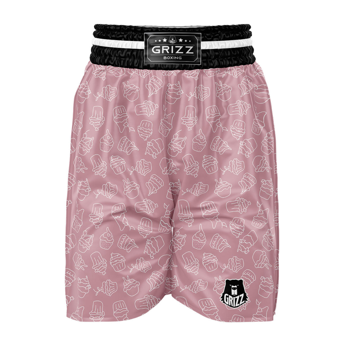 Pattern Mini Cupcake Print Boxing Shorts-grizzshop