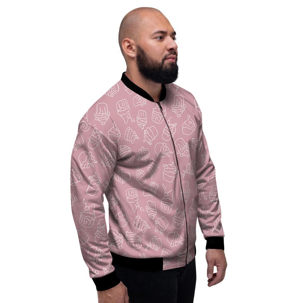 Pattern Mini Cupcake Print Men's Bomber Jacket-grizzshop