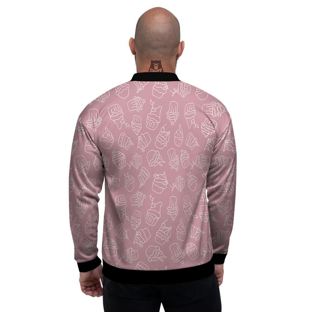 Pattern Mini Cupcake Print Men's Bomber Jacket-grizzshop