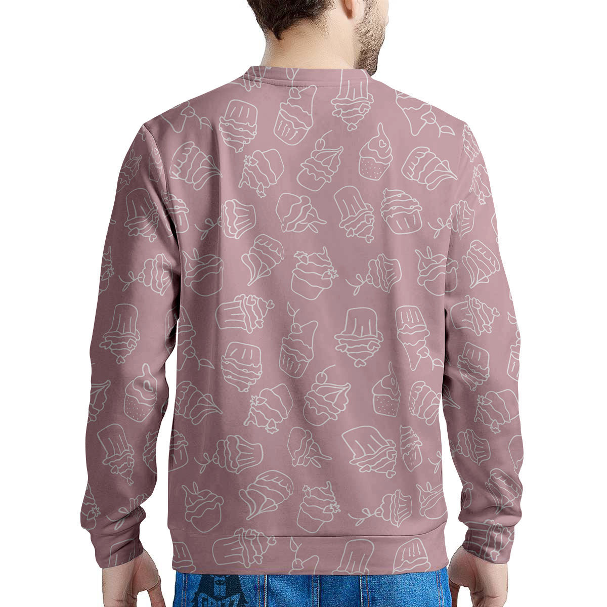 Pattern Mini Cupcake Print Men's Sweatshirt-grizzshop