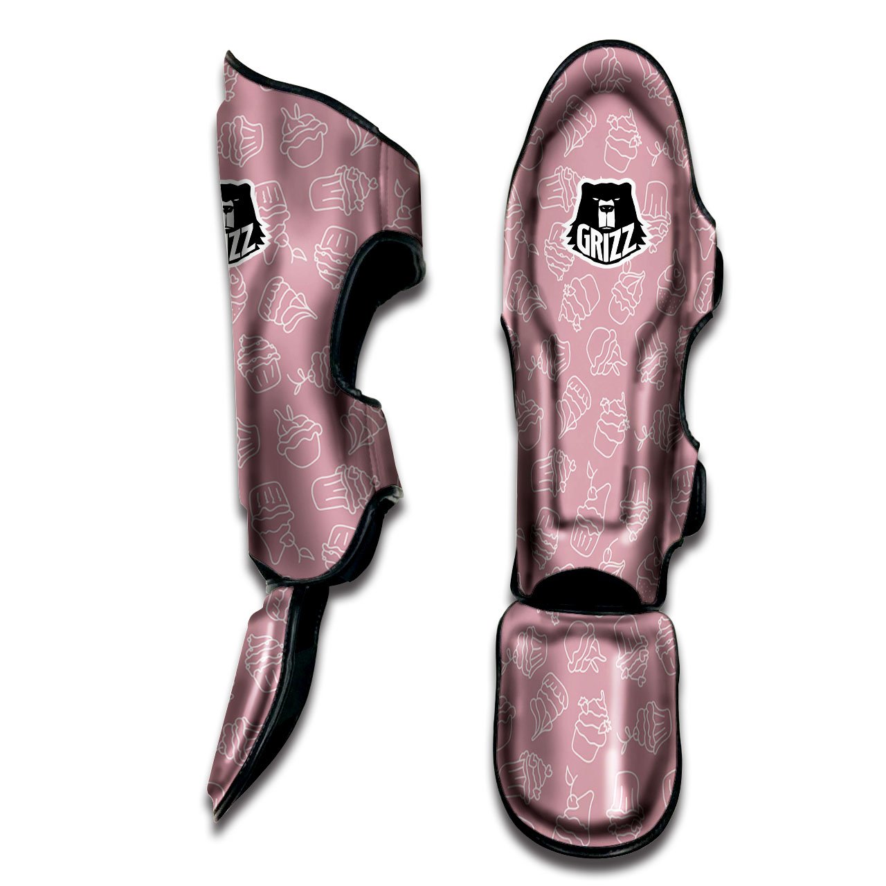 Pattern Mini Cupcake Print Muay Thai Shin Guards-grizzshop
