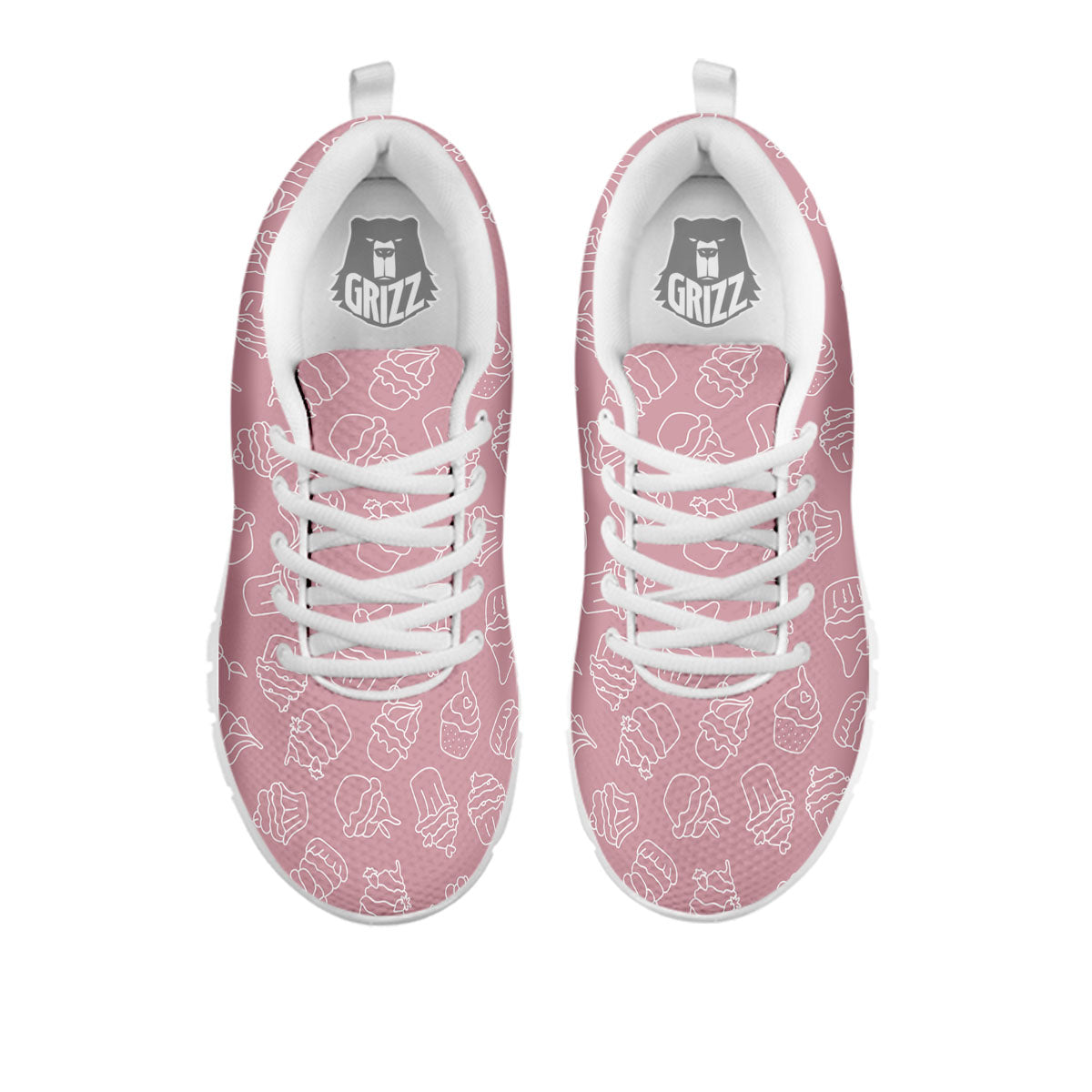 Pattern Mini Cupcake Print White Sneaker-grizzshop