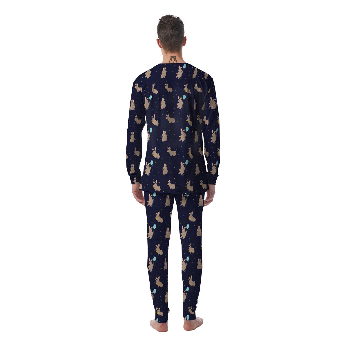 Pattern Mini Rabbit Print Men's Pajamas-grizzshop