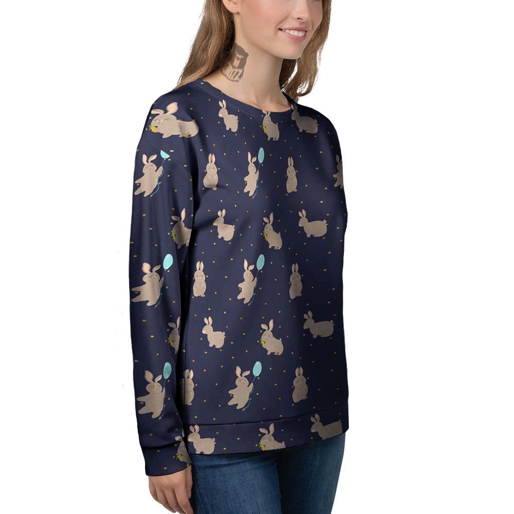 Pattern Mini Rabbit Print Women's Sweatshirt-grizzshop