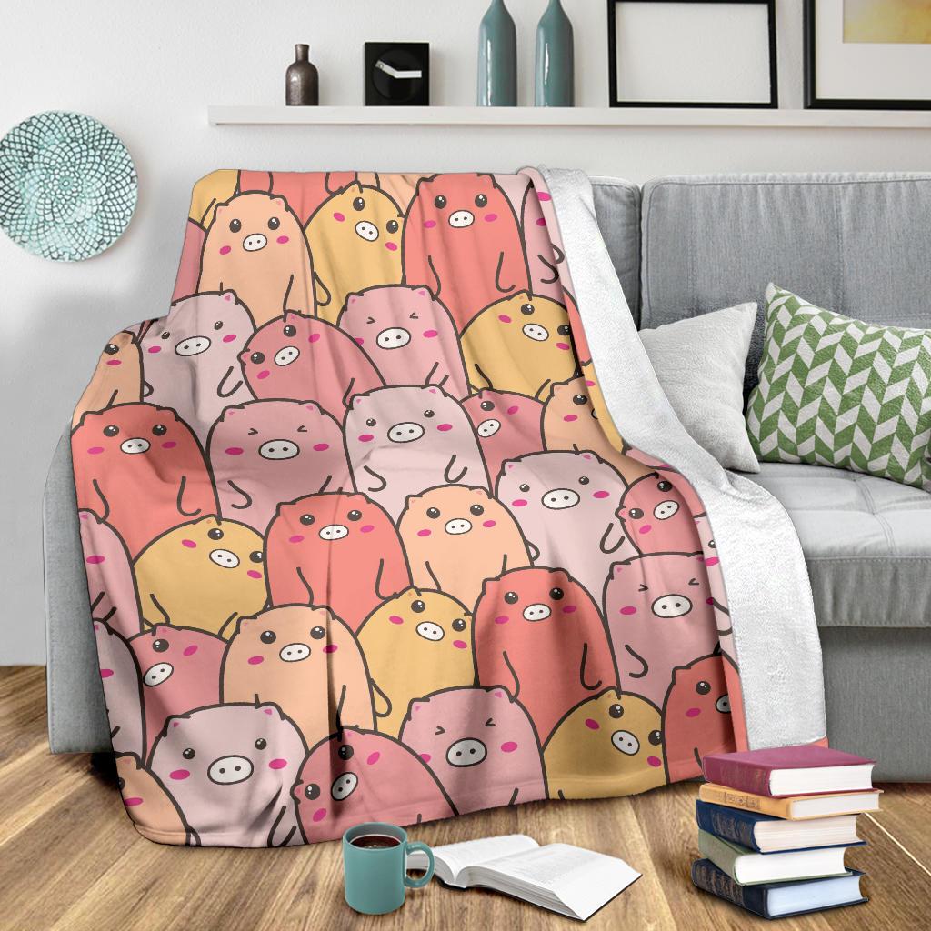 Pattern Pig Print Blanket-grizzshop