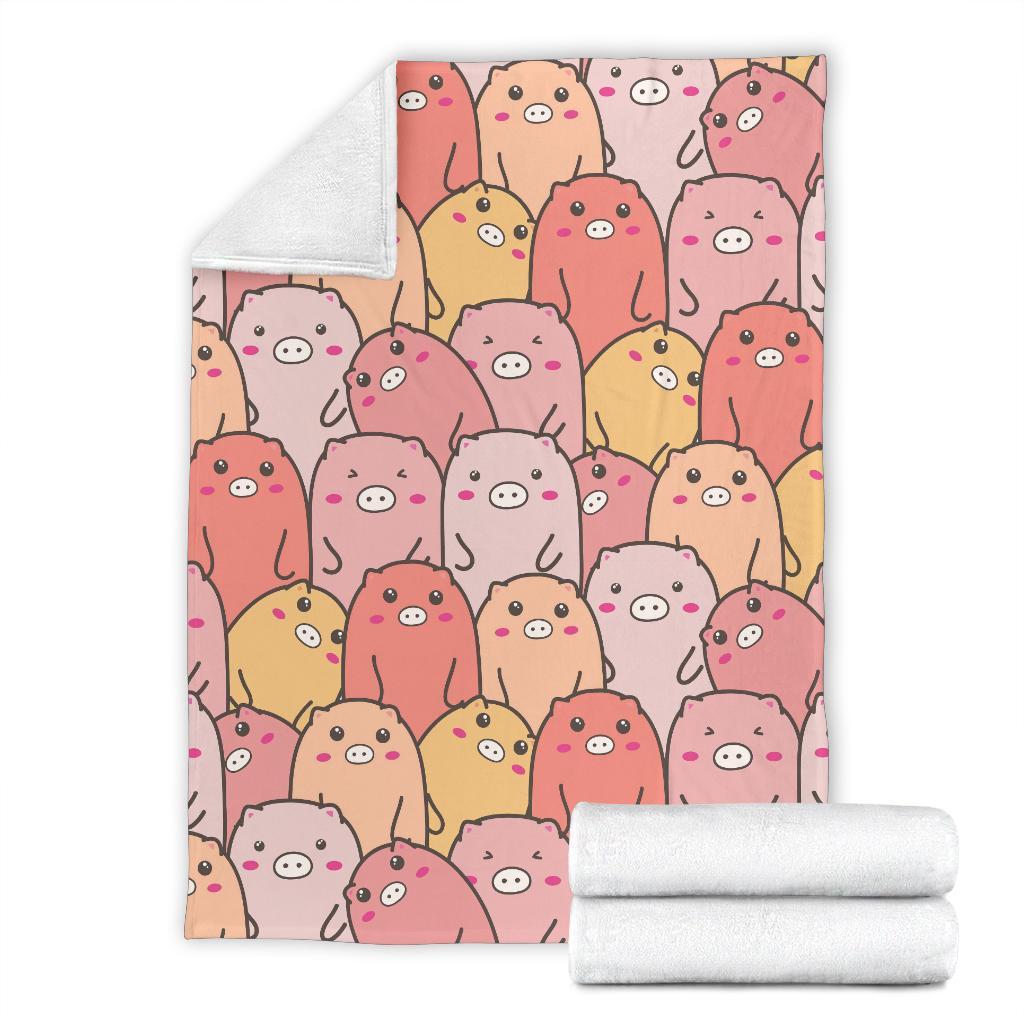 Pattern Pig Print Blanket-grizzshop